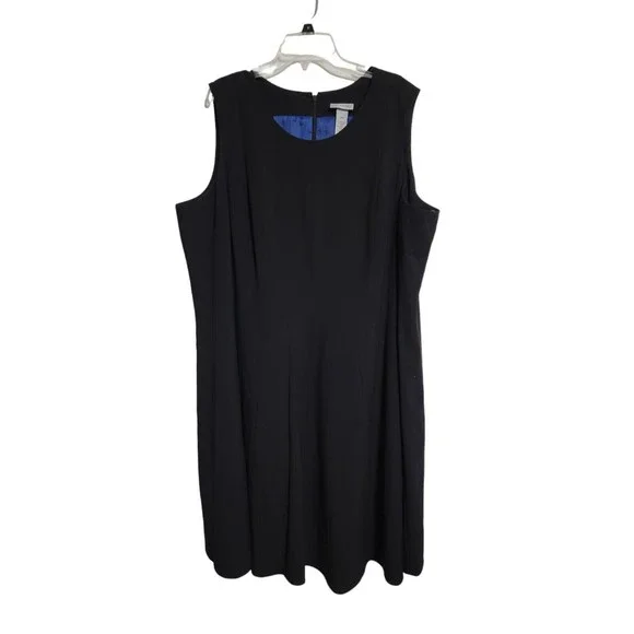Catherines | Dresses | Catherines Dress Plus Size 28w Black White  Colorblock Sleeveless Vneck Poly Bl | Poshmark